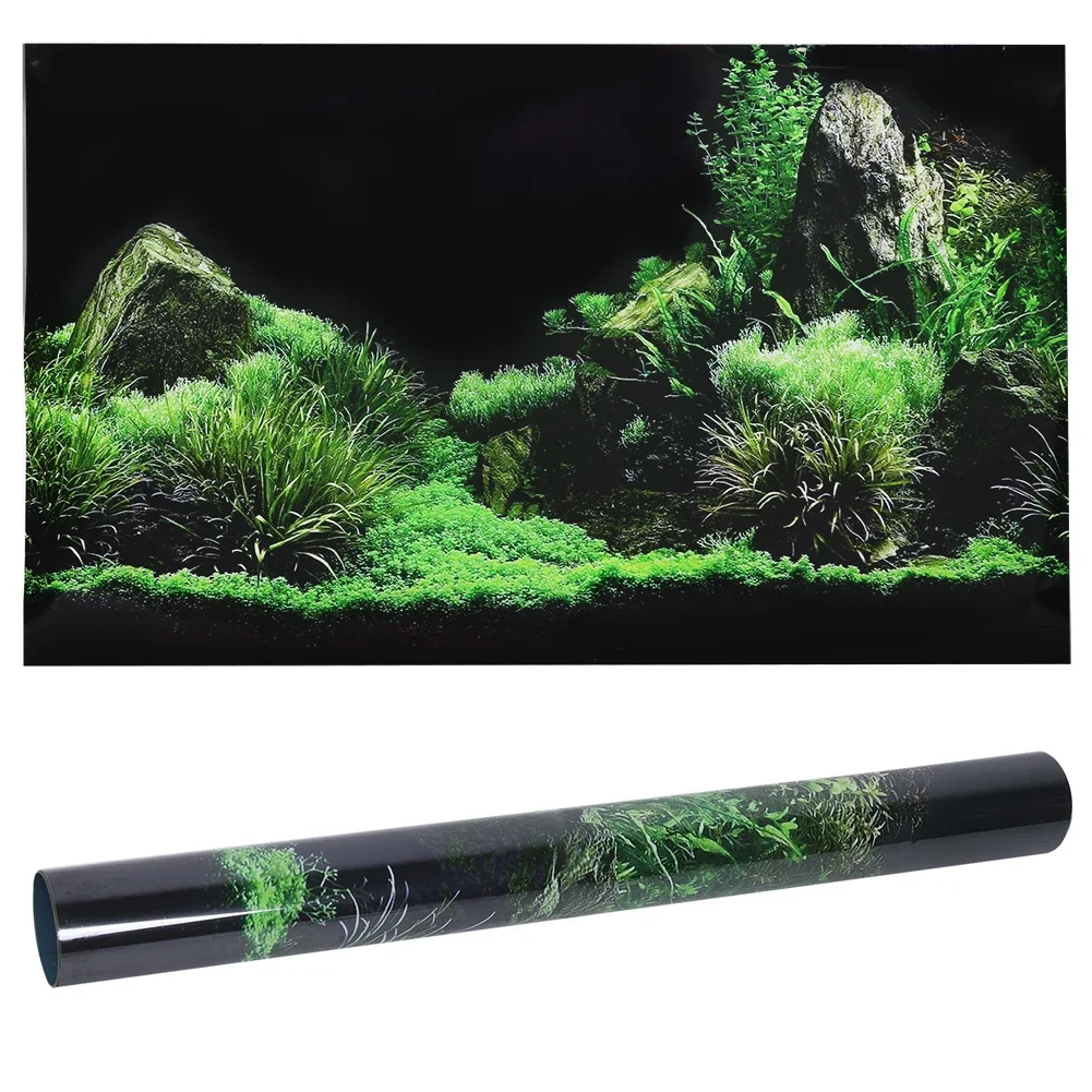 Planted Aquarium Aquascape - โปสเตอร์สติ๊กเกอร์ติด3D สำหรับตู้ปลาอุปกรณ์ตกแต่งพื้นหลังตู้ปลาภาพวาดต้นไม้ในมหาสมุทร