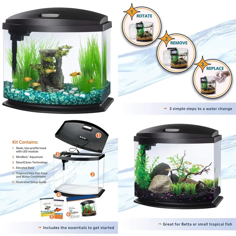 Aquarium Planted Tank Filter - ตู้ปลาอะคริลิกใสแบบสั่งทำพิเศษสำหรับปลูกพืชไฮโดรโพนิกส์ พร้อมไฟส่องสว่างและวัสดุกรอง สำหรับตกแต่งบ้าน
