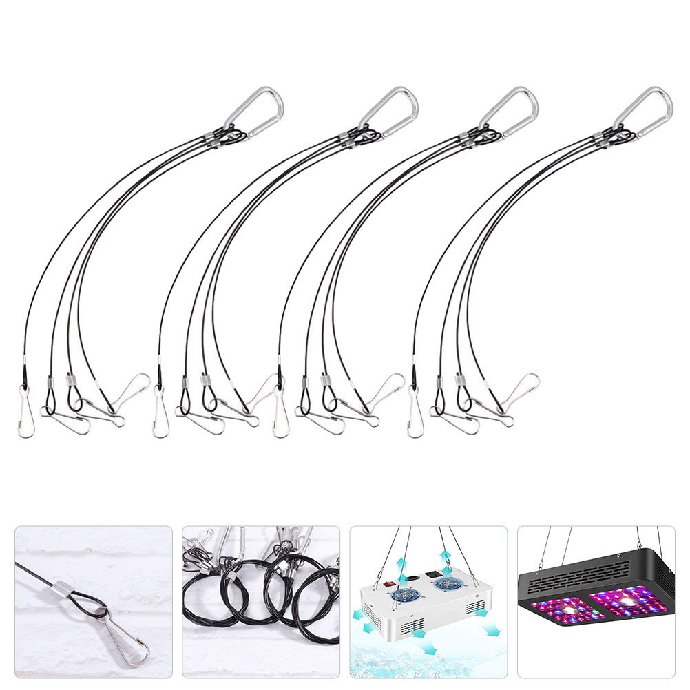Planted Aquarium Hanging Light - ชุดสายแขวนสแตนเลส 4 ชิ้นสำหรับโคมไฟตู้ปลาและโคมไฟปลูกต้นไม้ พร้อมตะกร้าแขวน ใช้ได้ทั้งในร่มและกลางแจ้ง