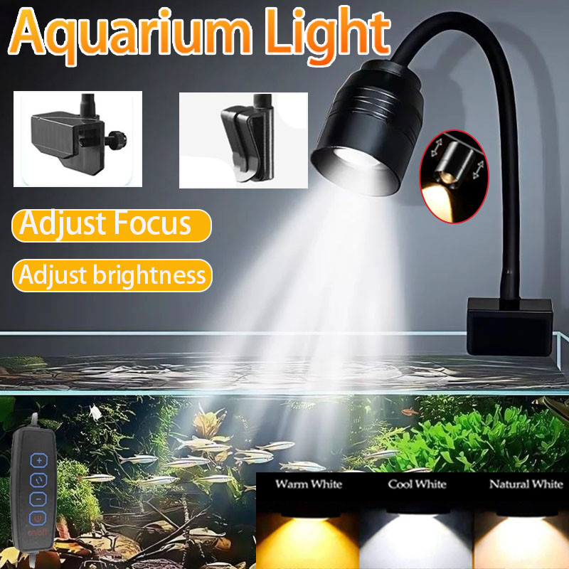 Aquarium Plant Diseases - ไฟ LED สำหรับตู้ปลาแบบหนีบ กันน้ำ 3W สำหรับปลูกพืชน้ำ