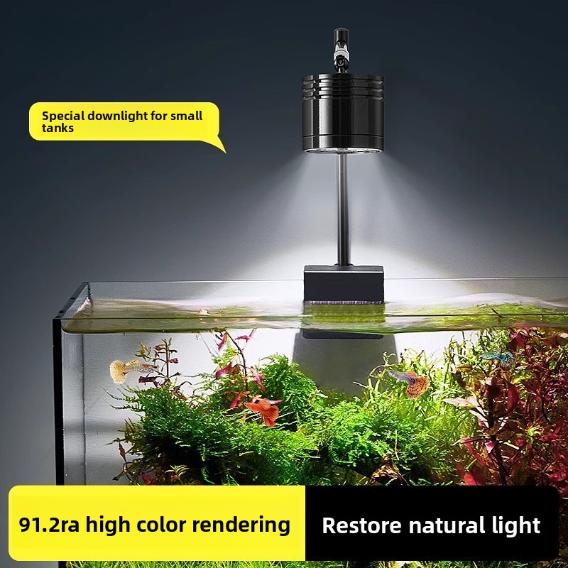 Planted Aquarium Hanging Light - โคมไฟดาวน์ไลท์ขนาดเล็กสำหรับตู้ปลาพร้อมขาตั้งอะลูมิเนียมอัลลอยด์ โคมไฟแขวนสำหรับตู้ปลาแบบสตรีม อควาสเคป ให้แสงสีสวยงาม