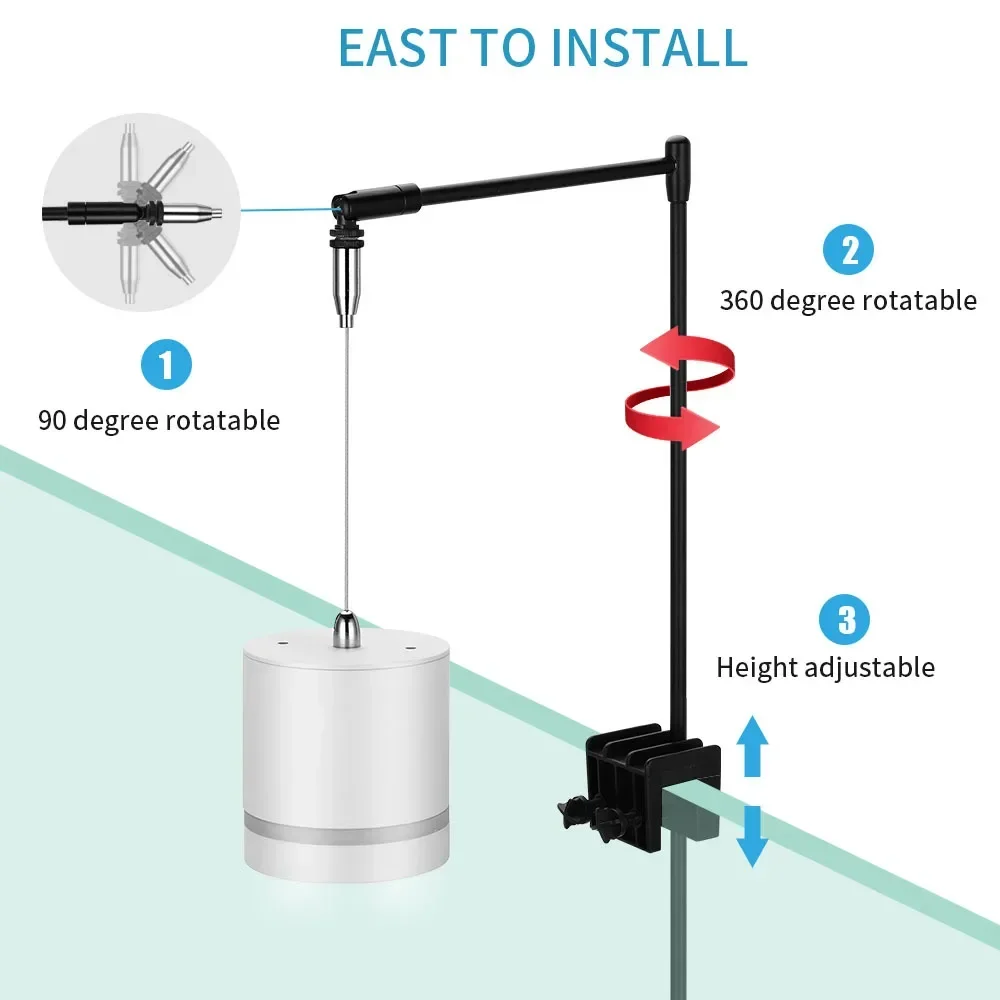 หลอดไฟ LED คลิปแบบแขวนสำหรับตู - Planted Aquarium Hanging Light บทวิจารณ์และราคา